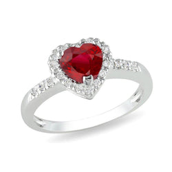 Rode Robijn Edelsteen Met Diamanten Ring Witgouden Sieraden 3,20 Karaat