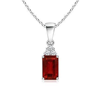 Rode robijn met diamanten 4.50 karaat hanger ketting wit goud 14K - harrychadent.nl