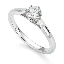 Rond geslepen 1.25 ct diamanten solitaire ring wit goud 14k