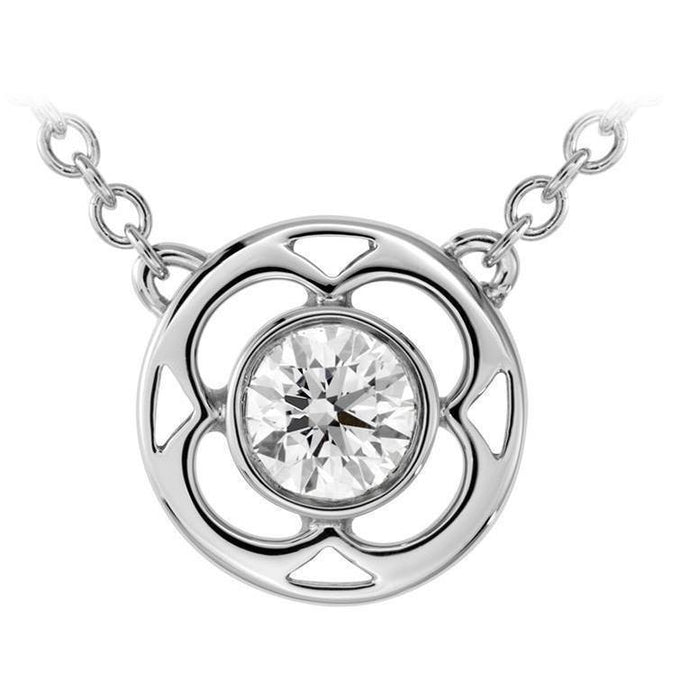 Rond geslepen 1.50 ct. Solitaire diamanten hanger ketting wit goud 14K - harrychadent.nl