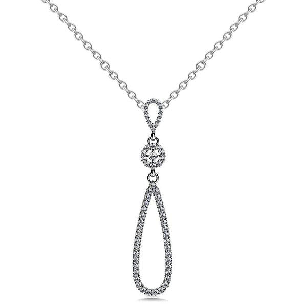Rond geslepen 5.00 karaat diamanten Keltisch kruis Teardrop hanger ketting - harrychadent.nl