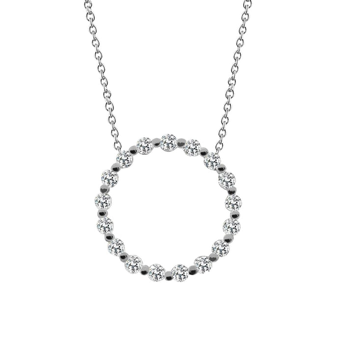 Rond geslepen 6.80 karaat diamanten cirkel hanger ketting wit goud 14K - harrychadent.nl
