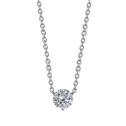 Rond geslepen Solitaire diamanten halsketting hanger 0,75 karaat witgoud 14K