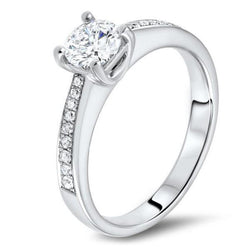 Rond geslepen diamanten jubileumring van 1.80 ct witgoud 14k