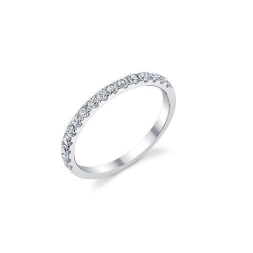 Rond Geslepen 0,80 ct Echt Diamanten Halve Eeuwigheid Trouwring Goud 14K - harrychadent.nl