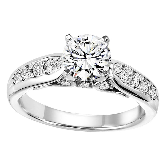 Rond Geslepen 1,35 Karaat Echt Diamanten Fijne Gouden Solitaire Ring Met Accenten