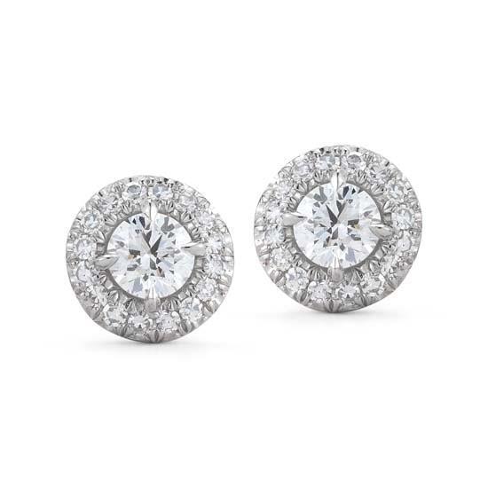 Rond Geslepen 1,82 Karaat Echt Diamanten Oorknopjes Halo Wit Goud 14K