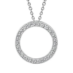 Rond Geslepen Echt Diamanten Cirkel Hanger Ketting 2,50 Karaat Witgoud 14K