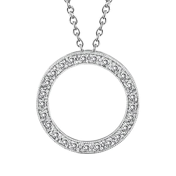 Rond Geslepen Echt Diamanten Cirkel Hanger Ketting 2,50 Karaat Witgoud 14K