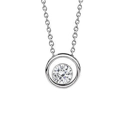 Rond Geslepen Halo Echt Diamanten Halsketting Hanger 1,5 Karaat Witgoud 14K