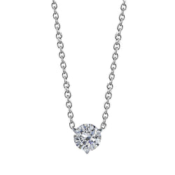 Rond Geslepen Solitaire Echt Diamanten Halsketting Hanger 0,75 Karaat Witgoud 14K