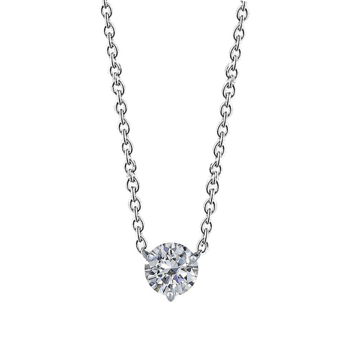 Rond Geslepen Solitaire Echt Diamanten Halsketting Hanger 0,75 Karaat Witgoud 14K