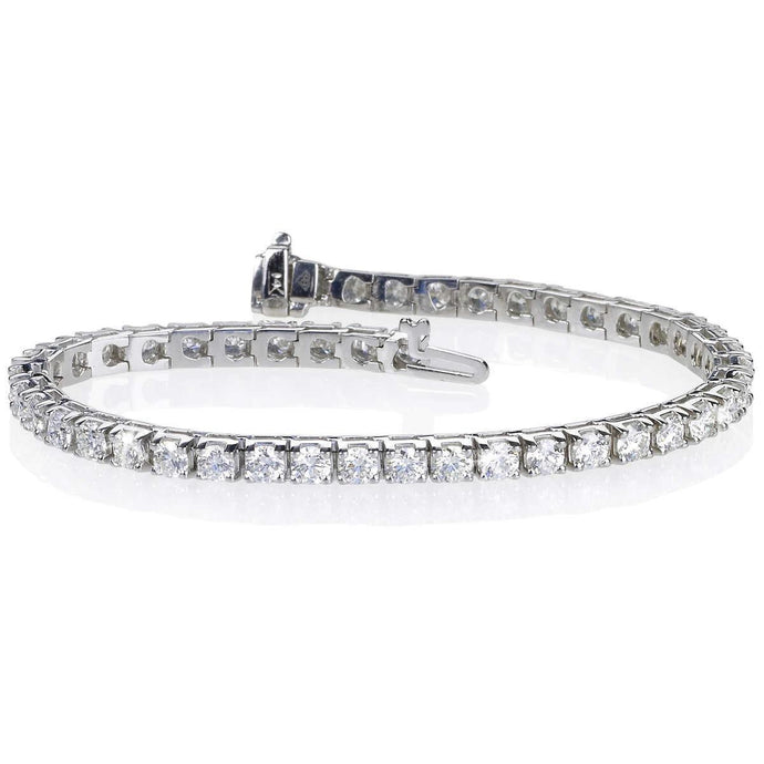 Rond Geslepen Sprankelende Echt Diamanten Armband WG 14K 7,65 Karaat