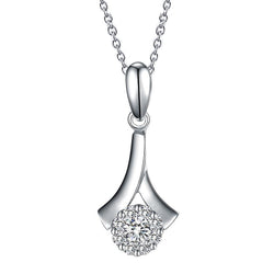 Rond Geslepen Sprankelende Echt Diamanten Hanger Ketting 3,50 Karaat Witgoud 14K