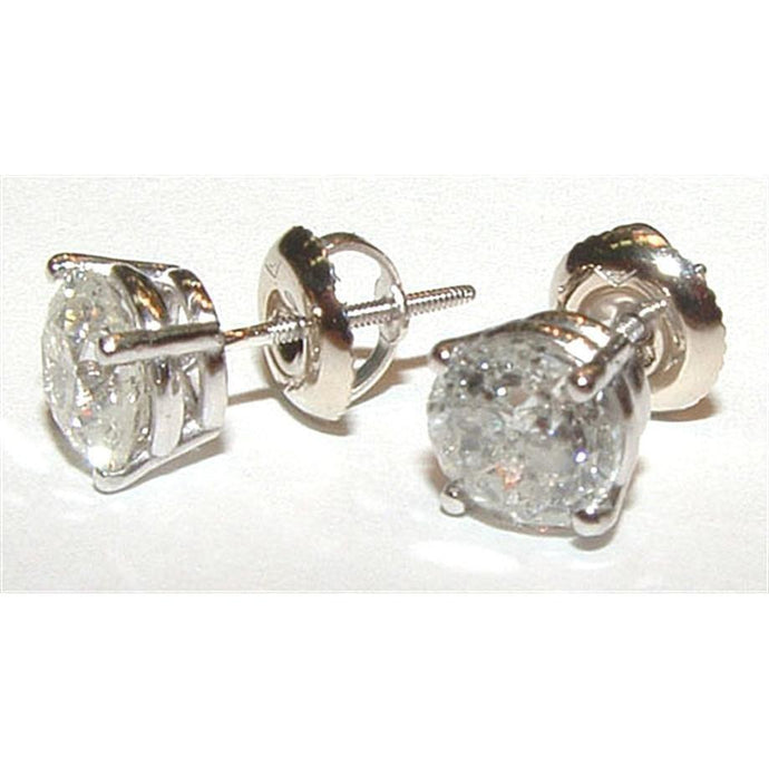 Ronde 1,05 ct diamanten witgouden oorknopjes - harrychadent.nl