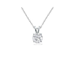 Ronde 1.5 karaat diamanten hanger ketting wit goud 14K