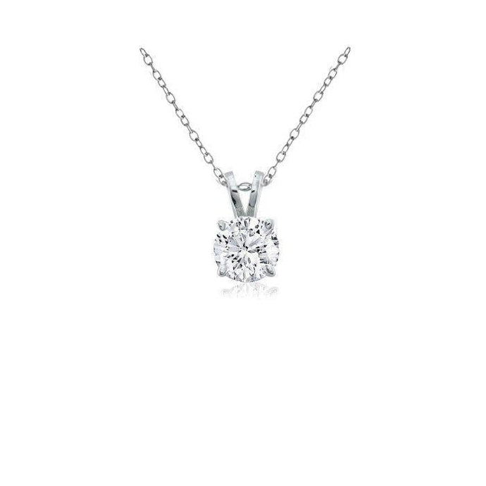 Ronde 1.5 karaat diamanten hanger ketting wit goud 14K - harrychadent.nl