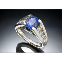 Afbeelding in Gallery-weergave laden, echte round saffier 2.50karaat ring profielweergave
