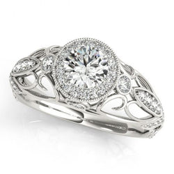 Ronde Diamanten verlovingsjubileum 1,10 karaat fancy ring WG 14K