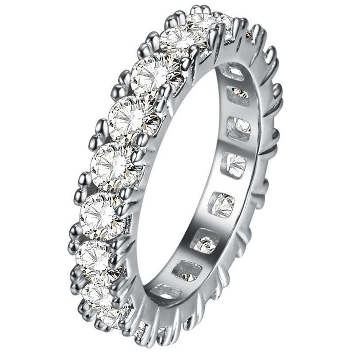 Ronde Diamanten verlovingsring Eternity Band 3 karaat WG 14K - harrychadent.nl