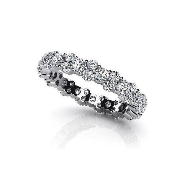 Ronde Diamond Eternity Band 3 karaat witgoud 14K sieraden - harrychadent.nl