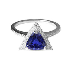 Ronde Diamond Halo Triljoen Sapphire Ring 1,50 karaat dames sieraden