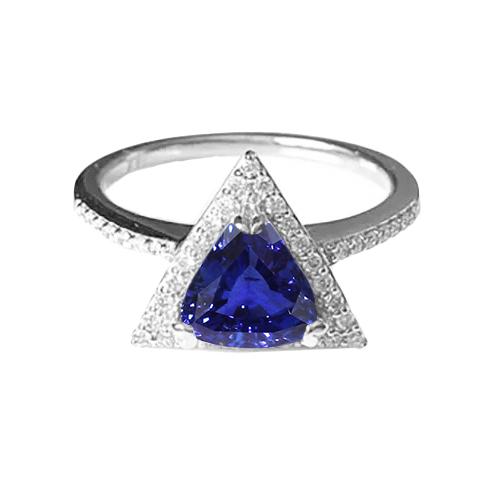 Ronde Diamond Halo Triljoen Sapphire Ring 1,50 karaat dames sieraden - harrychadent.nl