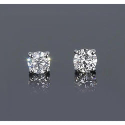Ronde Diamond Stud Earring 1,50 karaat Prong Style wit goud 14K