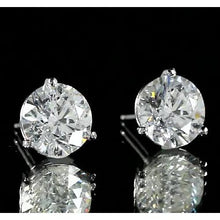 Afbeelding in Gallery-weergave laden, Ronde Diamond Stud Earring 2 karaat witgoud 14K sieraden - harrychadent.nl
