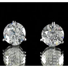 Afbeelding in Gallery-weergave laden, Ronde Diamond Stud Earring 2 karaat witgoud 14K sieraden - harrychadent.nl
