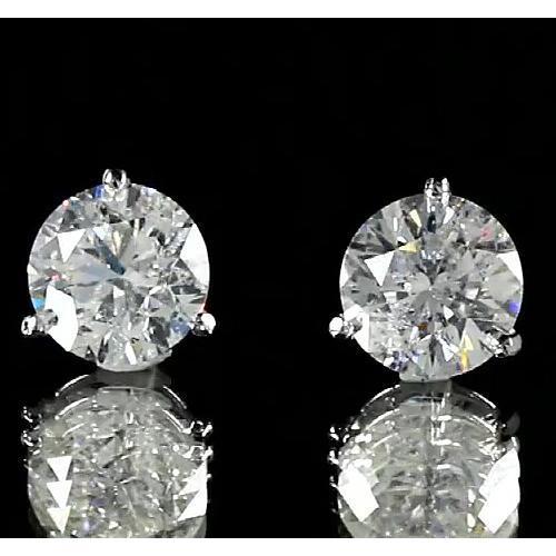 Ronde Diamond Stud Earring 2 karaat witgoud 14K sieraden - harrychadent.nl