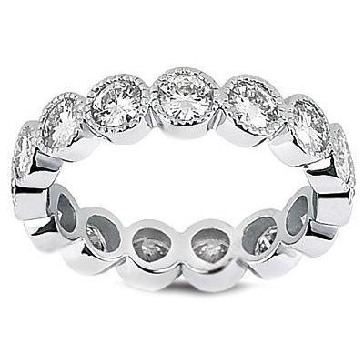 Ronde Diamond Wedding Eternity Band 4 karaat 14K witgoud - harrychadent.nl