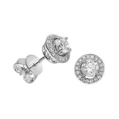 Ronde Halo Diamond Stud Earring 0.96 karaat dames gouden sieraden - harrychadent.nl