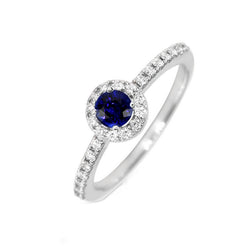 Ronde Sapphire Halo Ring 2,50 karaat sprankelende diamanten sieraden