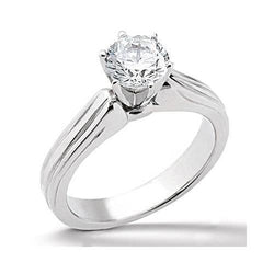 Ronde Solitaire 1.51 Ct. uit de aarde gewonnen Diamanten Verlovingsring Witgoud 14K
