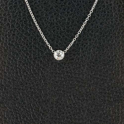Ronde briljant geslepen 1 karaat diamanten hanger ketting 14K witgoud