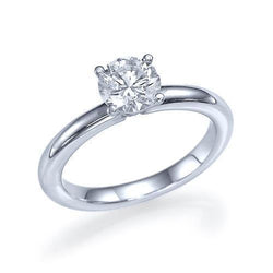 Ronde briljant geslepen Solitaire 0.75 karaat diamanten ring goud wit 14K