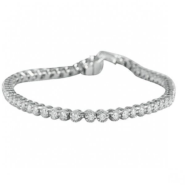 Ronde briljant geslepen diamanten tennisarmband mooi 5 ct WG 14K - harrychadent.nl