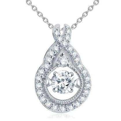 Ronde briljant gevormde diamanten hanger ketting 2.85 karaat WG 14K - harrychadent.nl