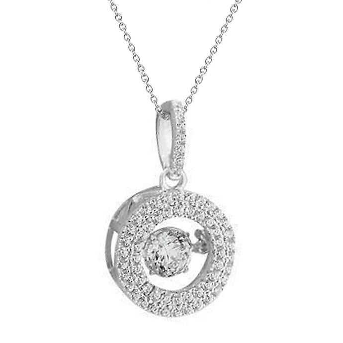 Ronde briljante vorm 1.35 ct diamanten ketting hanger wit goud 14K - harrychadent.nl