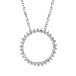 Ronde briljante vorm diamant cirkel hanger ketting 3.0 karaat WG 14K