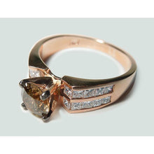 Afbeelding in Gallery-weergave laden, Ronde bruine champagne diamanten edelsteen ring 2.5 karaat rosé goud 14K - harrychadent.nl
