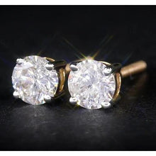 Afbeelding in Gallery-weergave laden, Ronde diamant 1,80 karaat oorknopjes mand instelling geel goud 14K - harrychadent.nl
