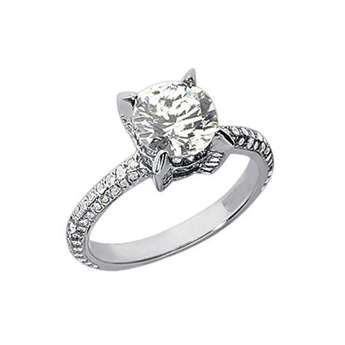 Ronde diamant 2,26 karaat solitaire verlovingsring wit goud 14K - harrychadent.nl