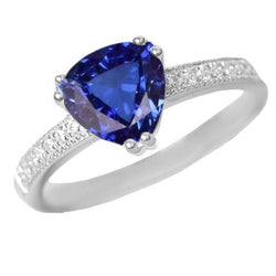 Ronde diamant biljoen Ceylon saffier edelsteen ring 2,50 karaat