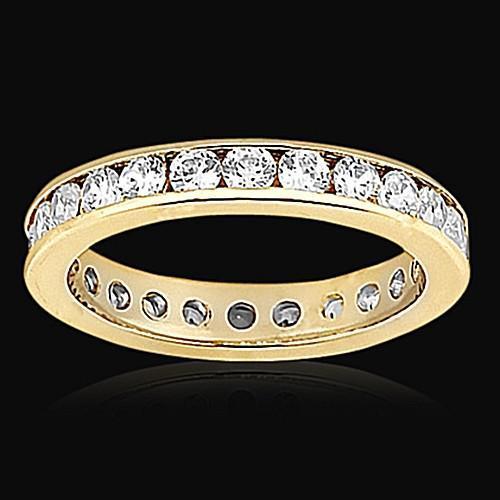 Ronde diamanten 1,68 ct. Geelgouden Eternity-verlovingsband - harrychadent.nl