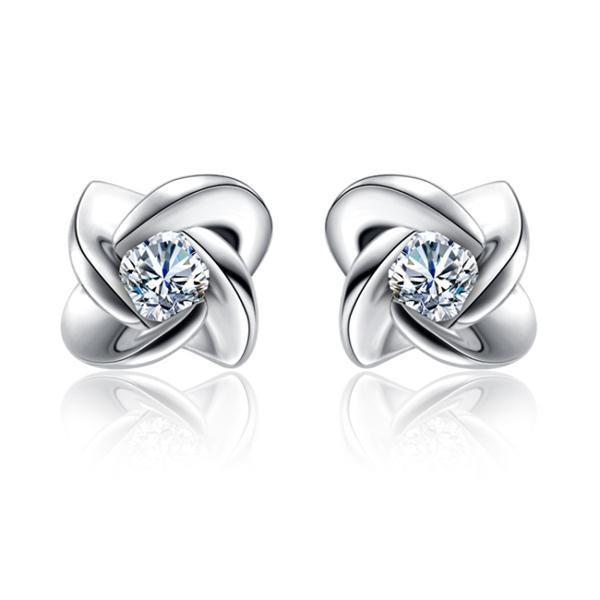 Ronde diamanten 1.20 karaat dames oorknopjes 14K witgoud - harrychadent.nl