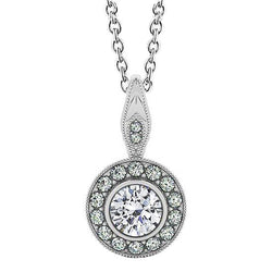 Ronde diamanten 1.50 karaat hanger ketting zonder ketting wit goud 14K