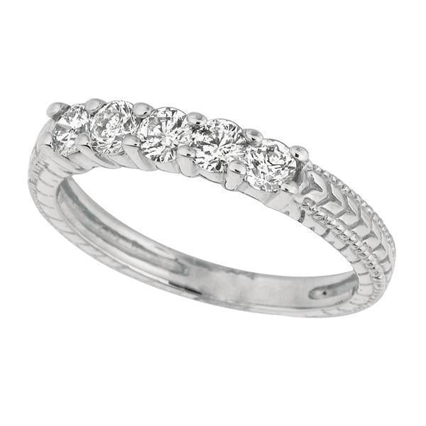 Ronde diamanten eeuwigheid Band 0,50 karaat Vintage stijl wit goud 14K - harrychadent.nl