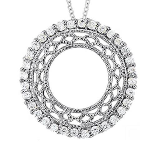Ronde diamanten hanger cirkel 1,05 karaat wit goud 14K zonder ketting - harrychadent.nl